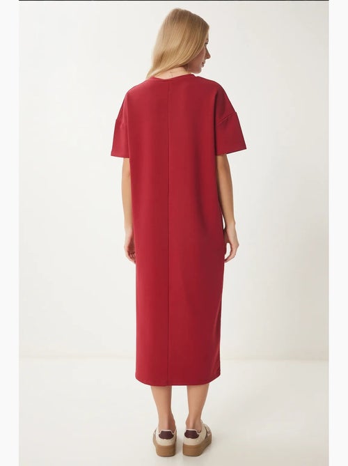 Vestido midi de algodón con abertura istanbul - Kiabi
