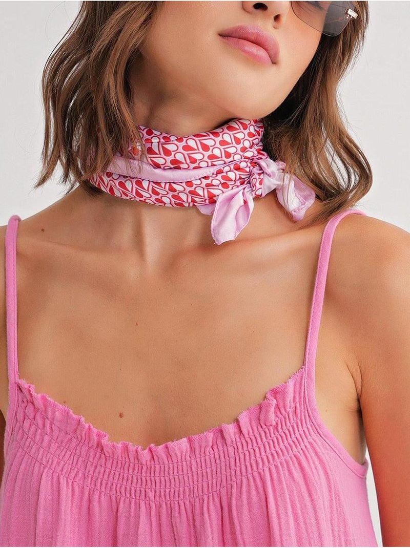 Vestido midi de algodón con detalle de volantes mixray Rosa pálido - Kiabi