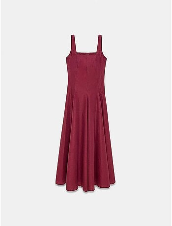 Vestido midi de algodón en línea a dilvin