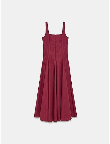 Vestido midi de algodón en línea a dilvin