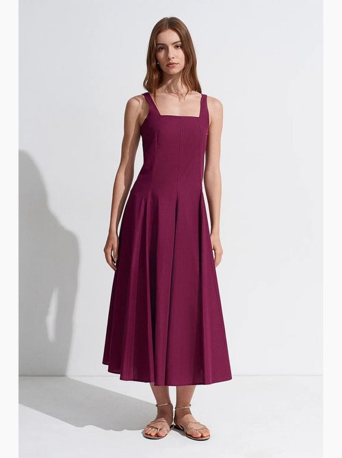 Vestido midi de algodón en línea a dilvin - Kiabi