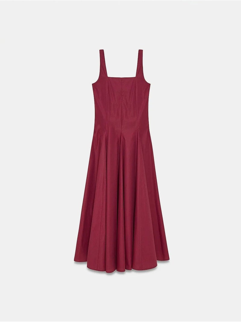 Vestido midi de algodón en línea a dilvin Rojo burdeos - Kiabi