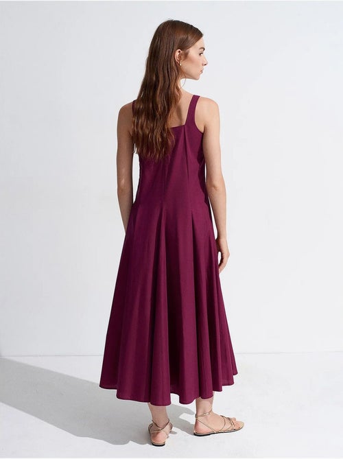 Vestido midi de algodón en línea a dilvin - Kiabi