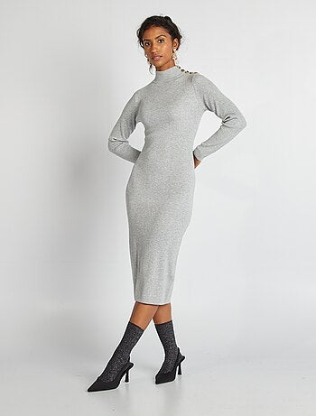 Vestido midi de canalé