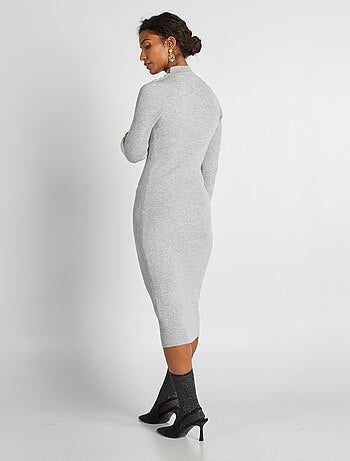 Vestido midi de canalé
