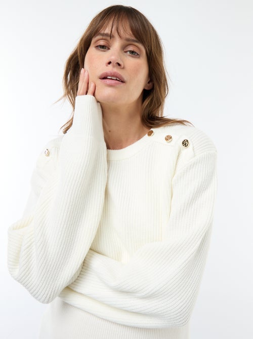 Vestido midi de canalé + jersey cropped de maternidad - Kiabi