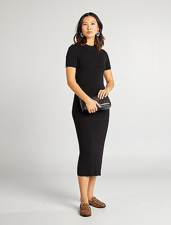 Vestido midi de canalé