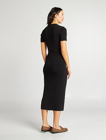 Vestido midi de canalé