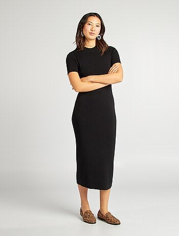 Vestido midi de canalé