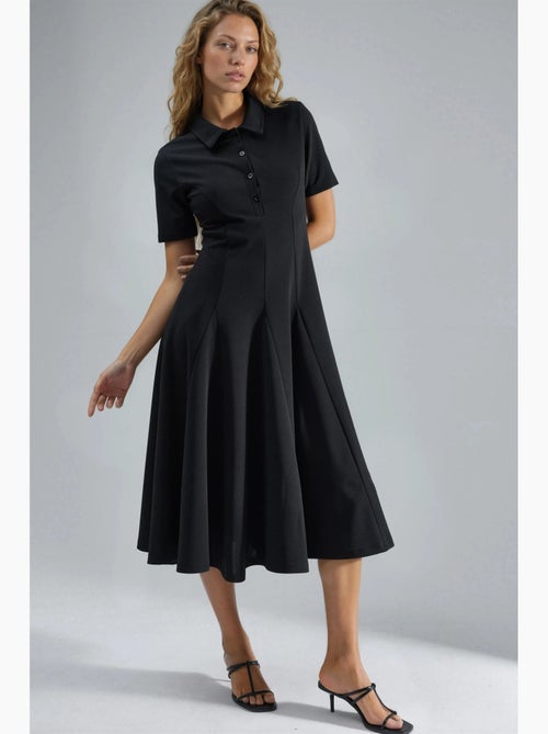 Vestido midi de corte a con cuello camisero y cierre de botones busem - Kiabi