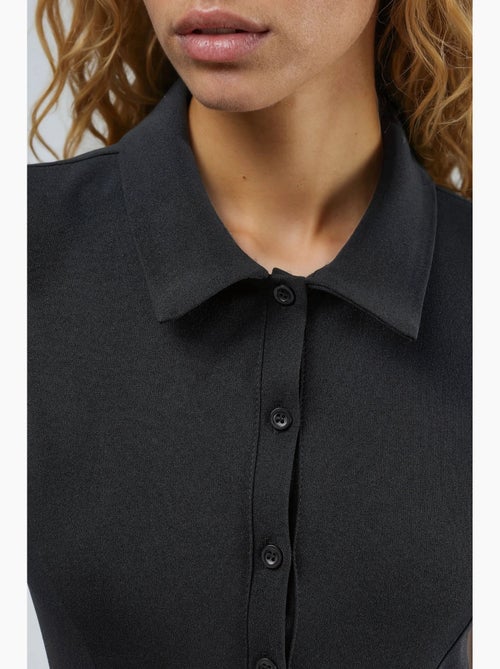 Vestido midi de corte a con cuello camisero y cierre de botones busem - Kiabi