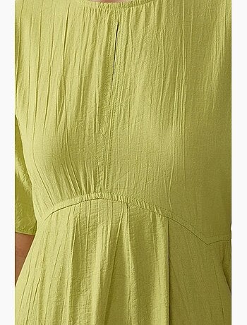 Vestido midi de corte a con cuello redondo hiccup