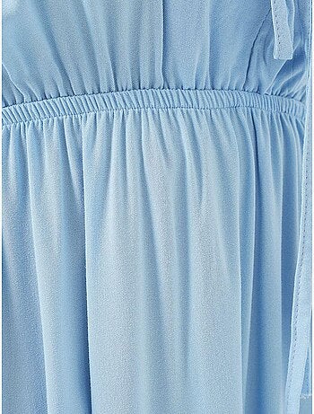 Vestido midi de corte a con escote en v y detalle de ribete bdart