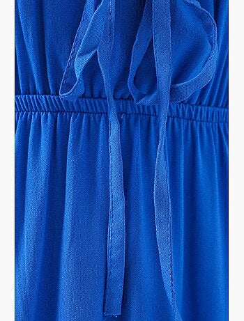 Vestido midi de corte a con escote en v y detalle de ribete bdart