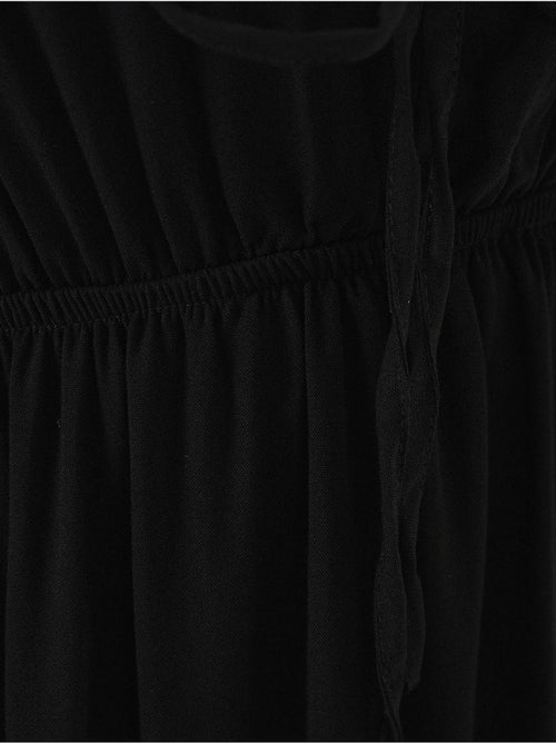 Vestido midi de corte a con escote en v y detalle de ribete bdart - Kiabi