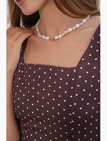Vestido midi de corte a con lunares bdart