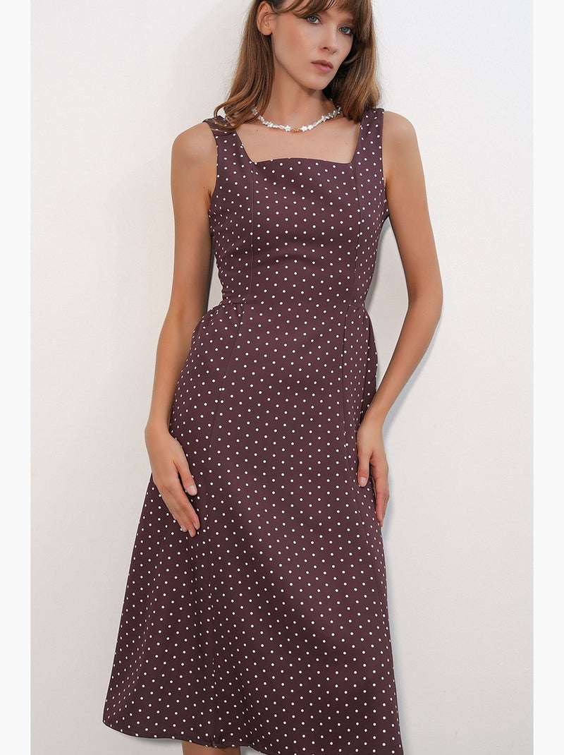 Vestido midi de corte a con lunares bdart Rojo burdeos - Kiabi