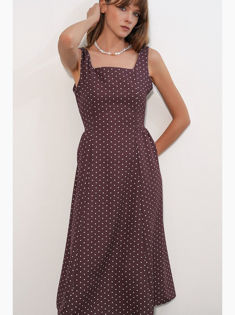 Vestido midi de corte a con lunares bdart Rojo burdeos - Kiabi