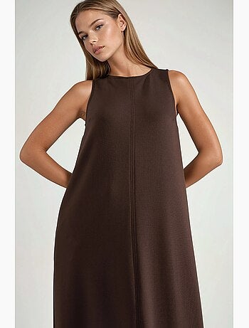 Vestido midi de corte relajado con cuello redondo hiccup
