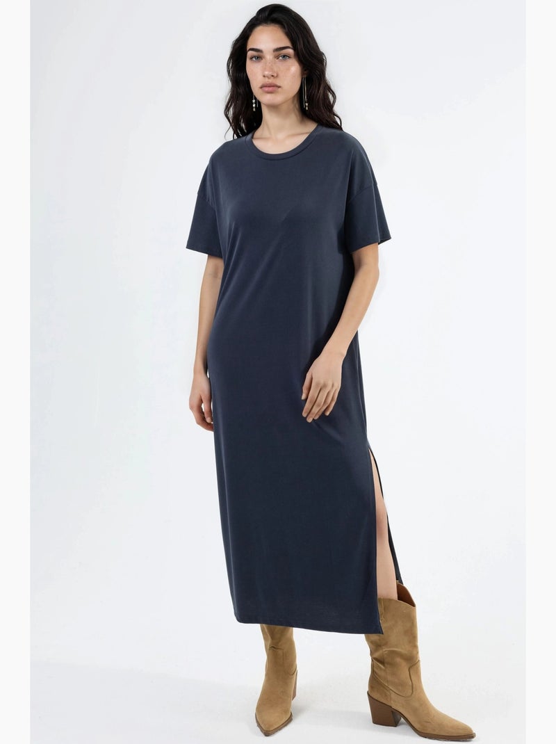Vestido midi de corte relajado hiccup Gris oscuro - Kiabi