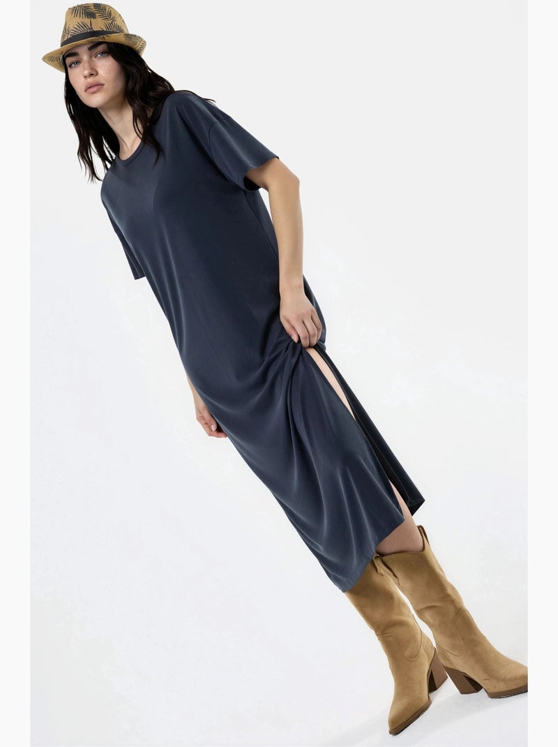Vestido midi de corte relajado hiccup Gris oscuro - Kiabi