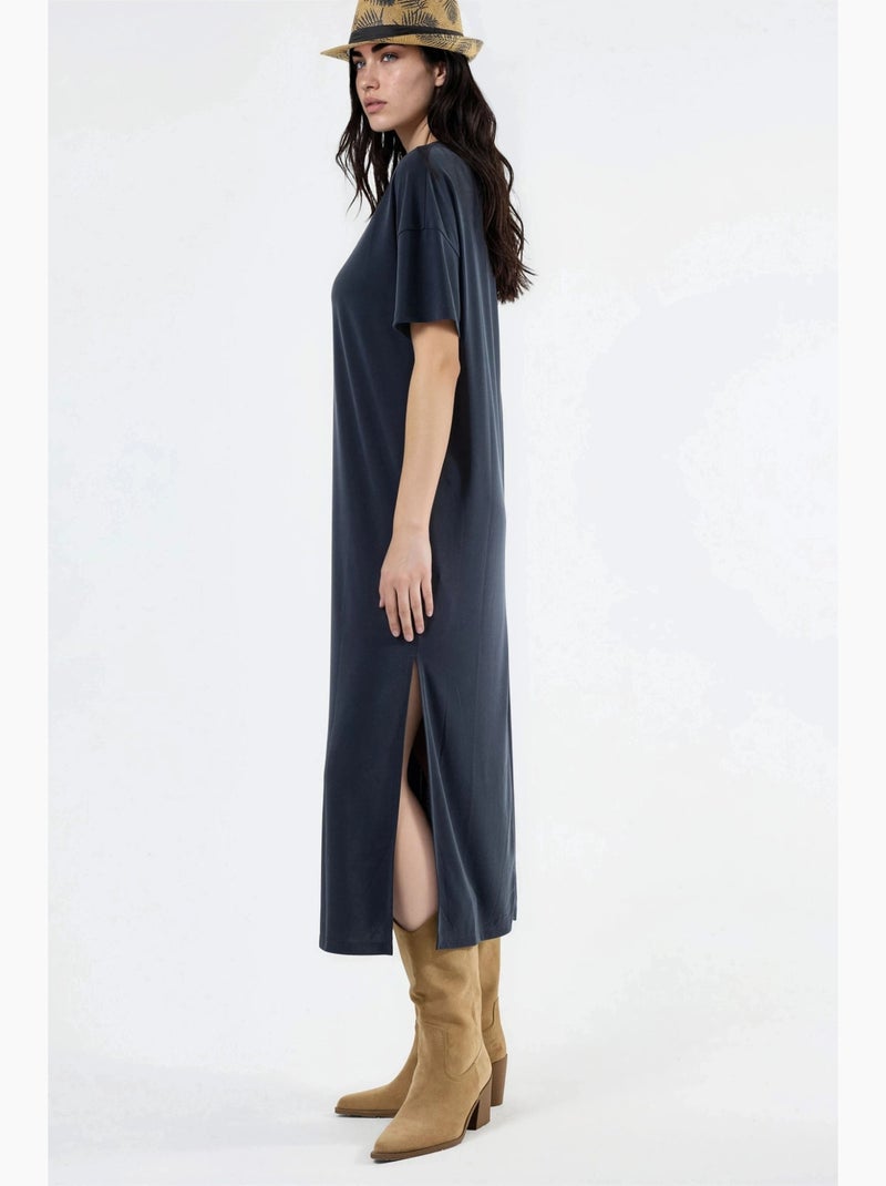 Vestido midi de corte relajado hiccup Gris oscuro - Kiabi