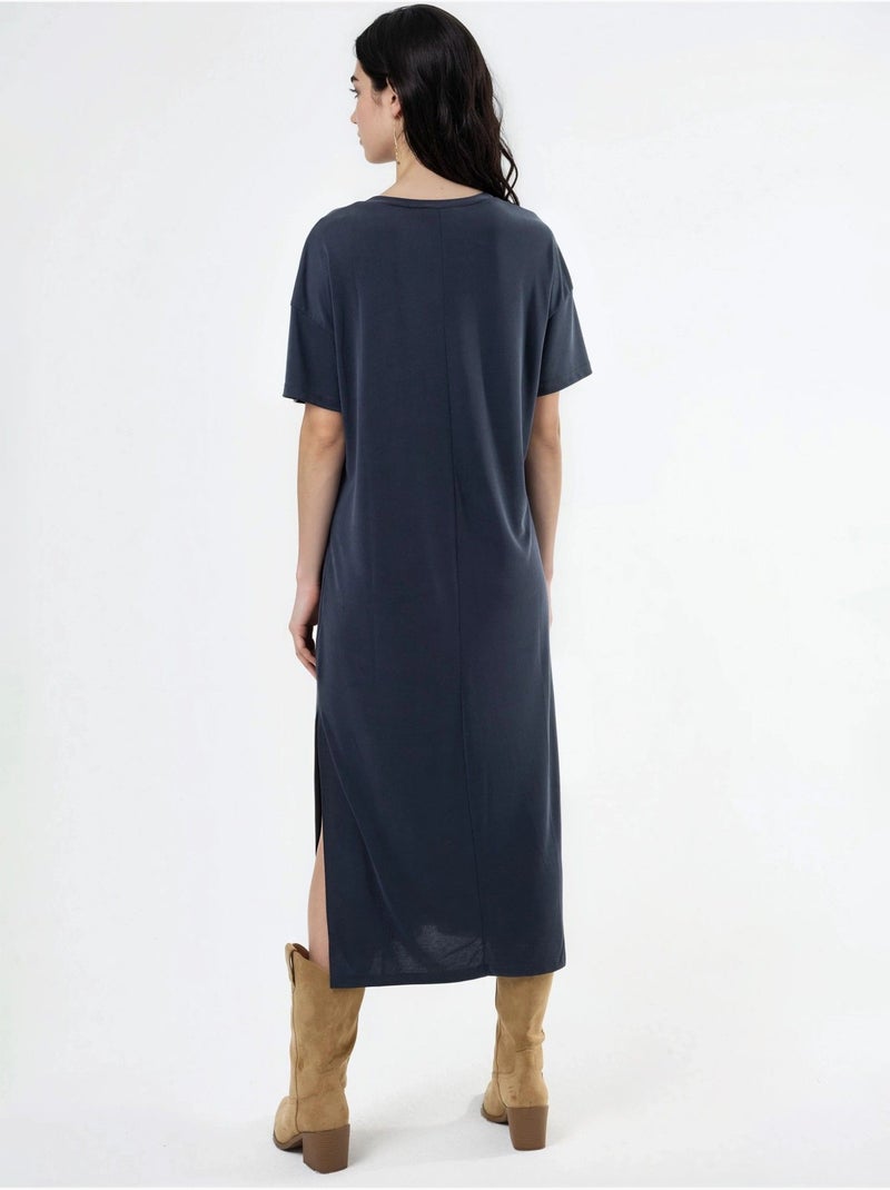 Vestido midi de corte relajado hiccup Gris oscuro - Kiabi