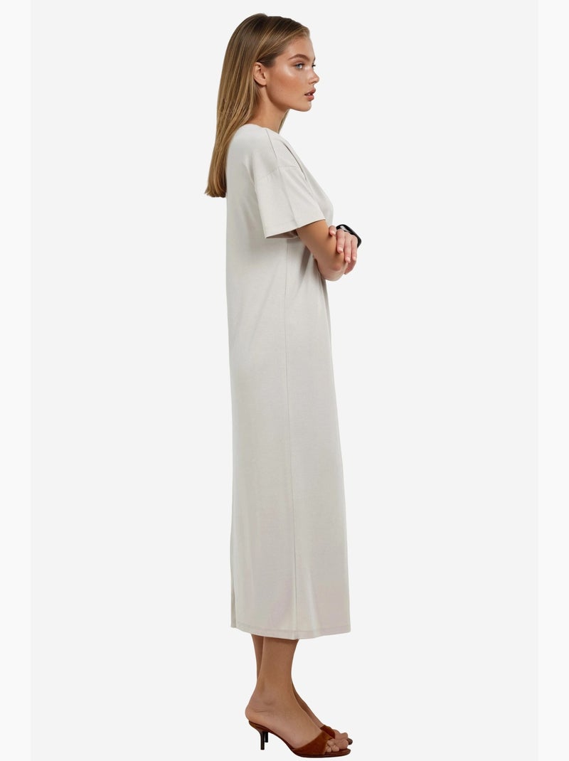 Vestido midi de cuello redondo acanalado busem Arena - Kiabi
