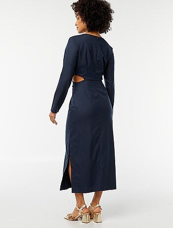 Vestido midi de efecto retorcido por delante