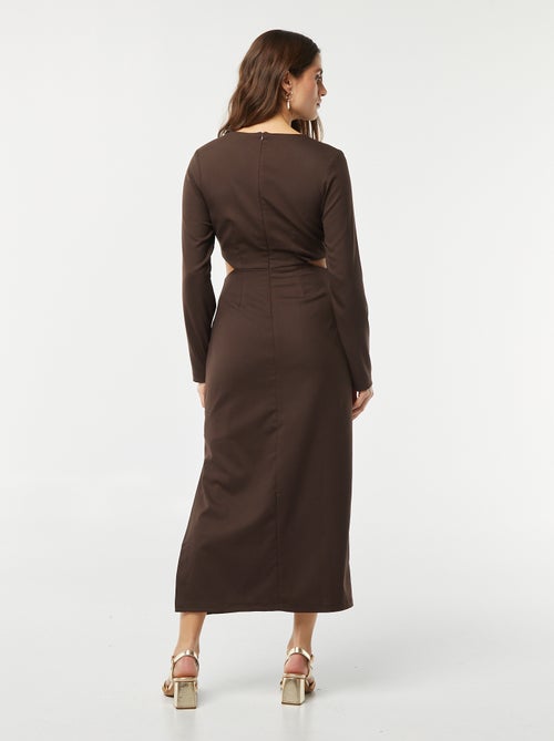 Vestido midi de efecto retorcido por delante - Kiabi