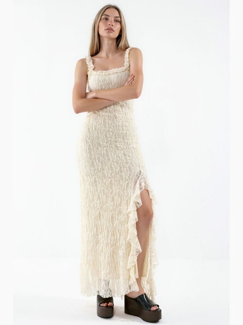 Vestido midi de encaje hiccup - Kiabi