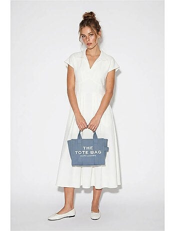 Vestido midi de jersey en línea a con cuello polo lucci