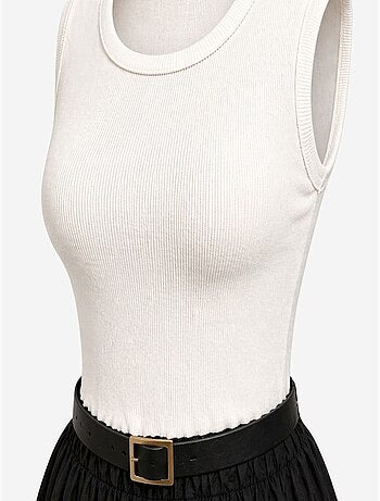 Vestido midi de línea a con cinturón mixray