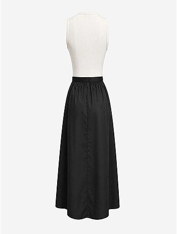 Vestido midi de línea a con cinturón mixray