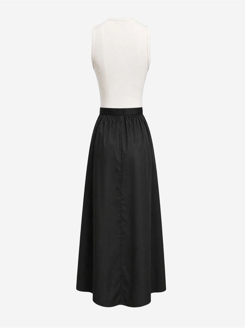 Vestido midi de línea a con cinturón mixray Negro - Kiabi
