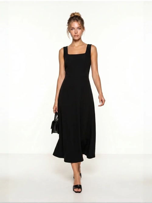 Vestido midi de línea a de popelina de algodón istanbul - Kiabi Vestido midi de línea a de popelina de algodón istanbul - Kiabi
