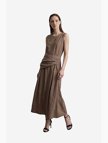 Vestido midi de línea a sin mangas my fashion