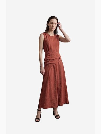 Vestido midi de línea a sin mangas my fashion
