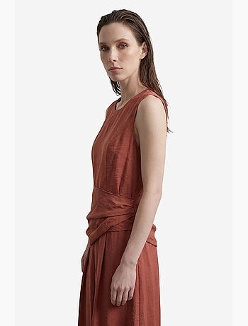 Vestido midi de línea a sin mangas my fashion