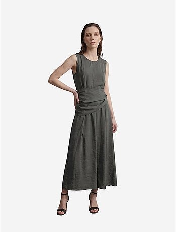 Vestido midi de línea a sin mangas my fashion