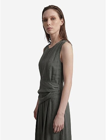 Vestido midi de línea a sin mangas my fashion