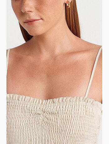 Vestido midi de línea a sin tirantes dilvin