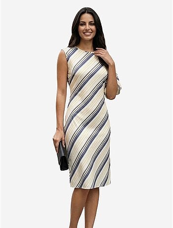 Vestido midi de lyocell a rayas my fashion