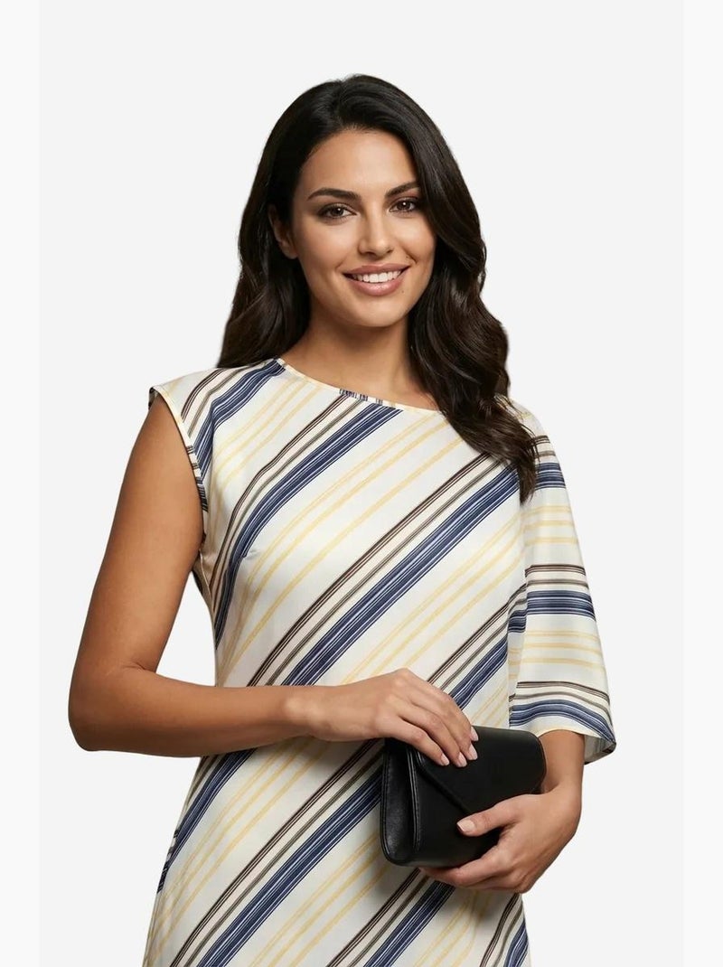 Vestido midi de lyocell a rayas my fashion Azul marino - Kiabi