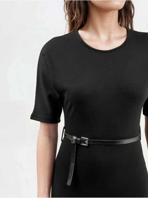 Vestido midi de manga corta con cinturón de busem - Kiabi