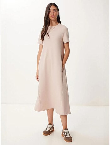 Vestido midi de manga corta y cuello redondo estambul istanbul