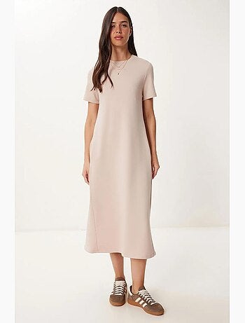Vestido midi de manga corta y cuello redondo estambul istanbul