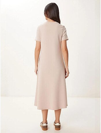 Vestido midi de manga corta y cuello redondo estambul istanbul