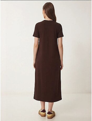 Vestido midi de manga corta y cuello redondo estambul istanbul