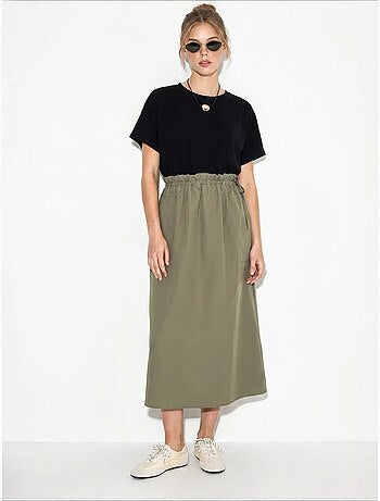 Vestido midi de mezcla de algodón lucci